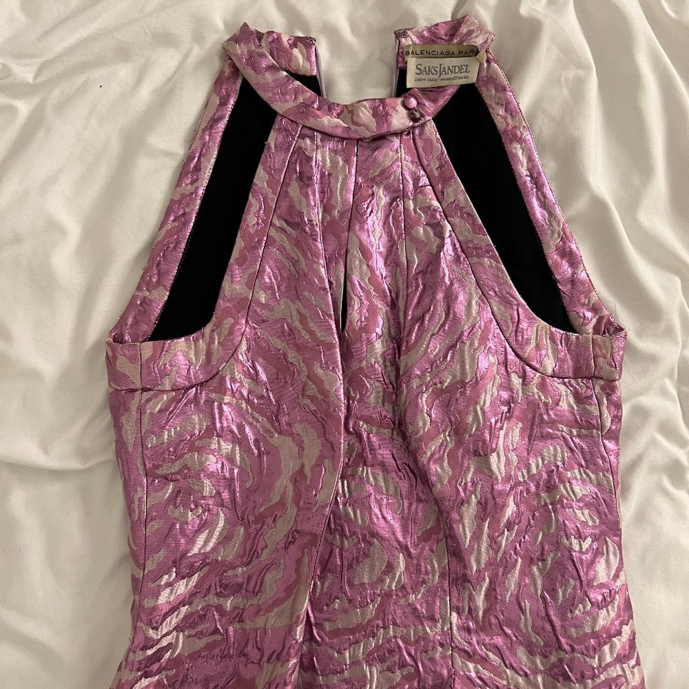 Vintage Balenciaga paris purple jacquard top